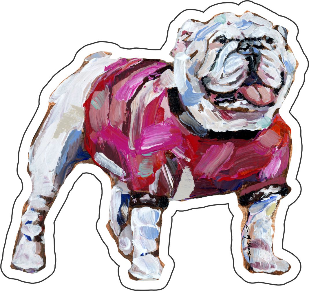 CMS-564 Bulldog Red Sticker | Removeable Sticker | Set of 10