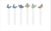 CMS-557-C4 Butterflies Drink Stirrer Set | 0.125Acrylic Stirrer | Set of 4