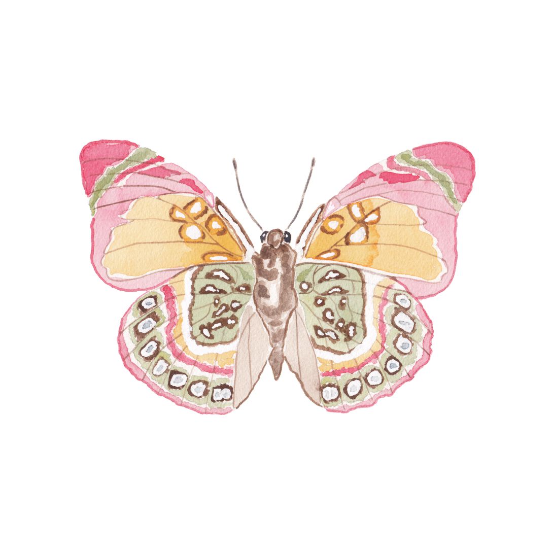 CCRT-040 Butterfly Pink & Green | 0.75" Acrylic Cutout | Case Bundle of 25