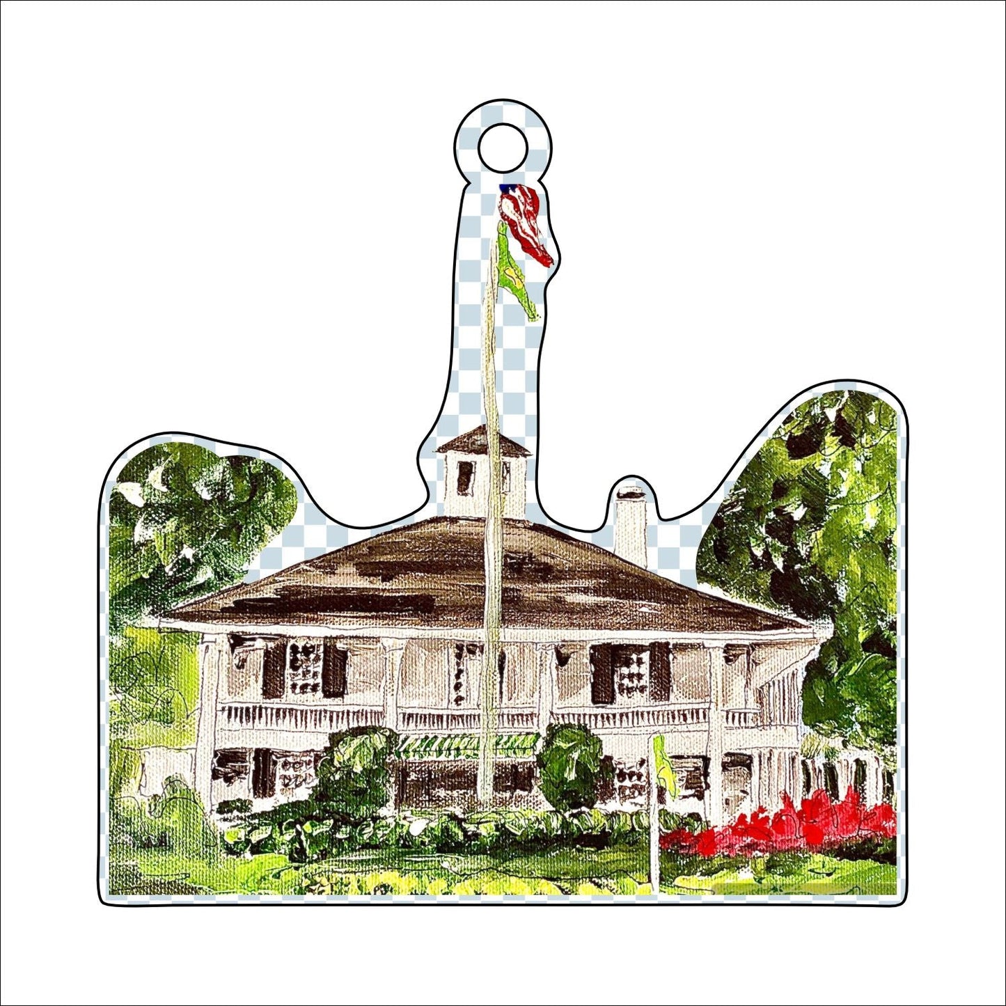CAA-061  Augusta National Clubhouse Ornament | 0.25in. Acrylic