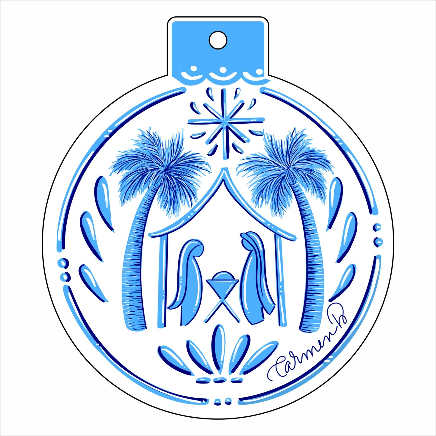 CAR-001 Nativity | 0.25in. Acrylic Ornament | Bulk (Batch of 55)