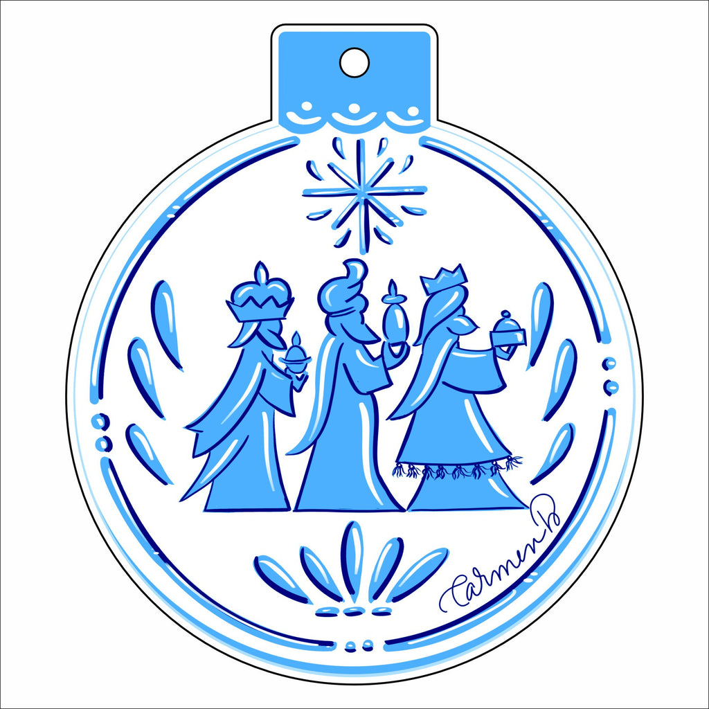 CAR-003 Wise Men | 0.25in. Acrylic Ornament | Bulk (batch of 55)