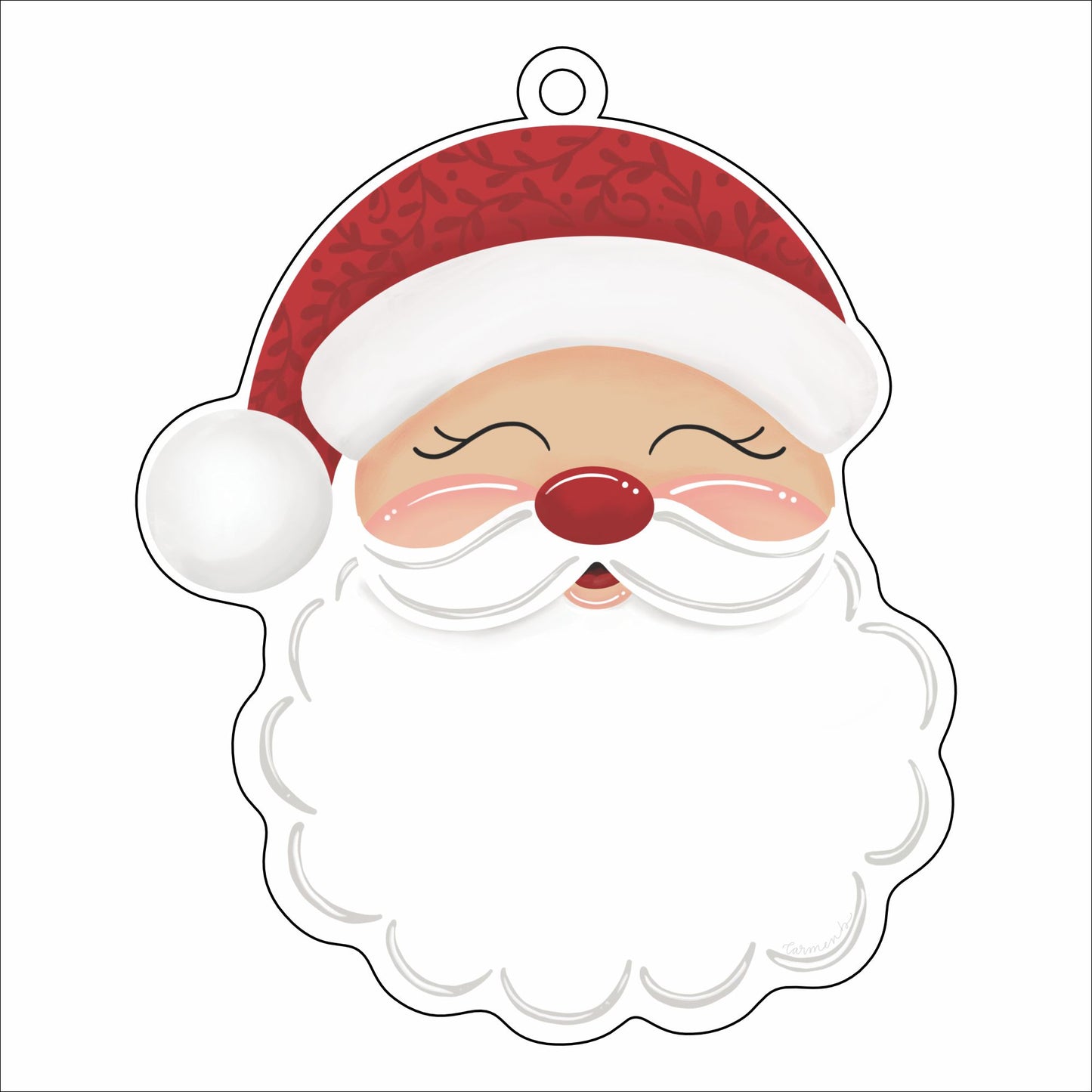 CAR-004 Santa | 0.25in. Acrylic Ornament | Dropship