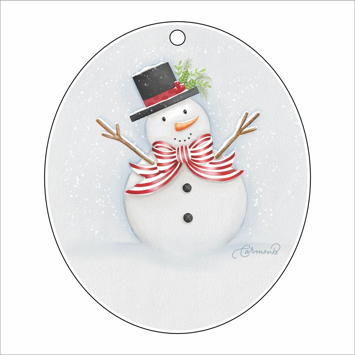 CAR-006 Snowman | 0.25in. Acrylic Ornament | Mix and  Match (any 10+)