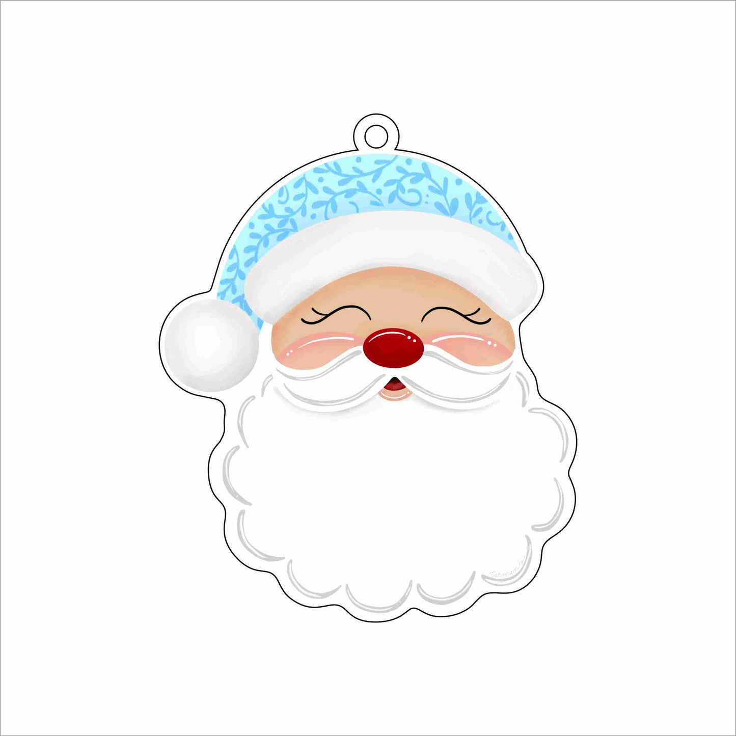 CAR-007 Blue Santa Ornament | 0.25Acrylic Contour