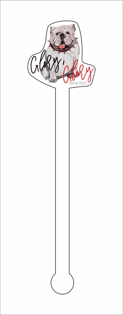 CBR-007 UGA Bulldog | 0.125in. Acrylic Drink  Stirrer | Case Bundle of 25