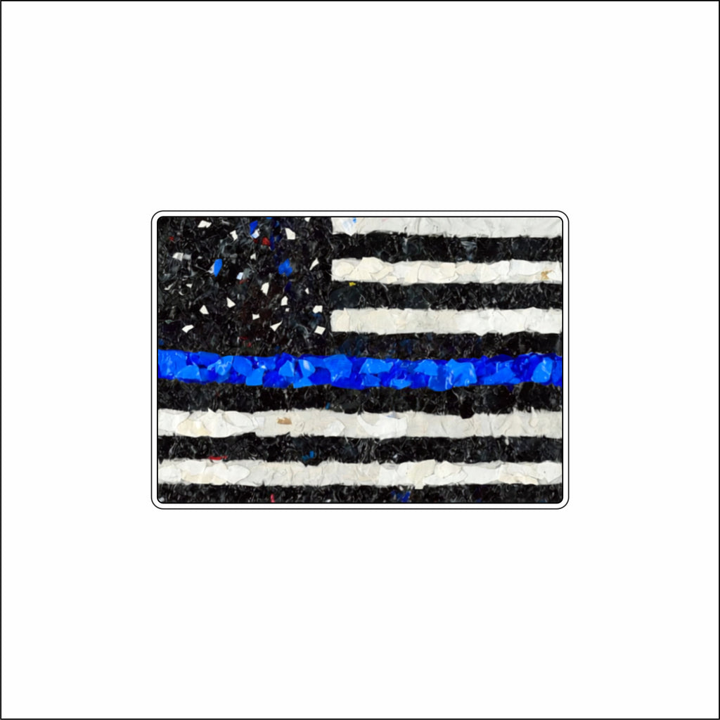 CCH-010 Blue Striped Flag | 0.75Acrylic Contour