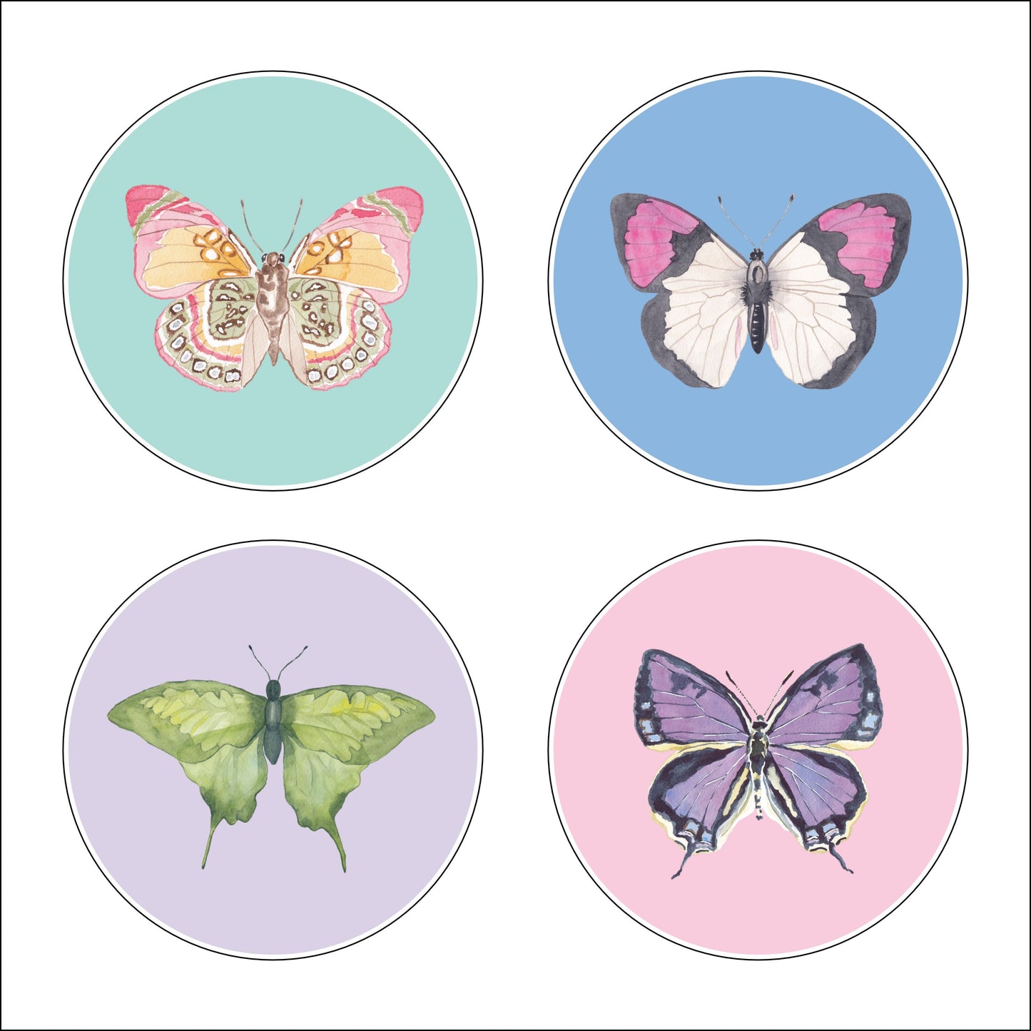 CCRT-002 Summer Coaster | 0.50in. Acrylic Coaster (no cork) | (Pack of 4)