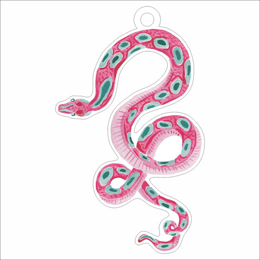 CCRT-091 Pink Snake Ornament | 0.25in. Acrylic Ornament |