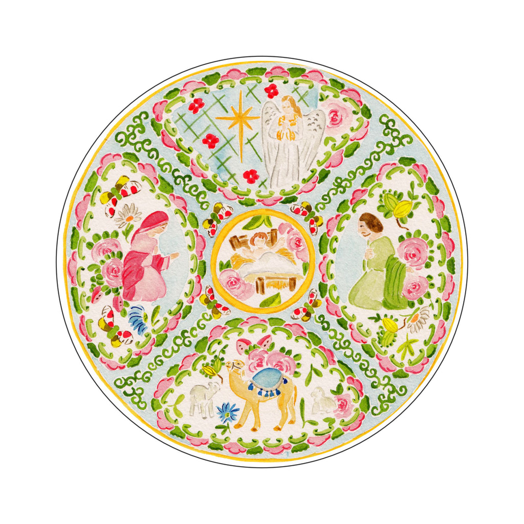 CCRT-110 Rose Medallion Nativity | 0.75Acrylic Contour