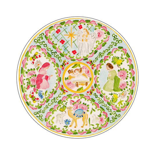 CCRT-110 Rose Medallion Nativity | 0.75Acrylic Contour
