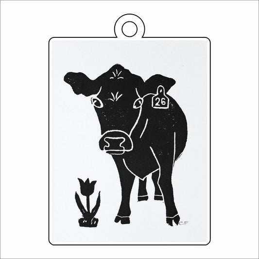 CFA-003  Two-Six Cow Ornament | 0.25Acrylic Ornament |