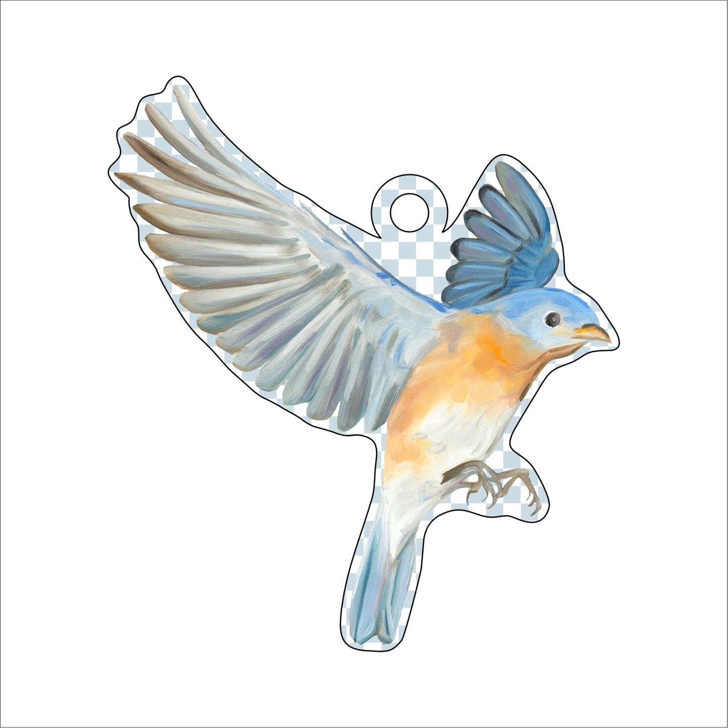 CHA-007 Blue Bird Ornament | 0.25in. Acrylic Ornament | Single