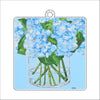 CHB-002 Blue Vase Flowers Ornament | 0.25in. Acrylic Ornament | Single