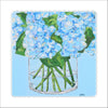 CHB-006 Blue Vase Flowers Coaster | 0.25" Acrylic With Cork | Single (Pack of 4)