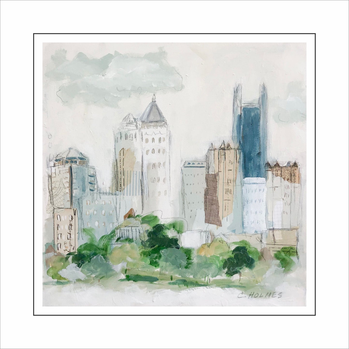 CHR-002 Midtown in Blue Small | Watercolor  |