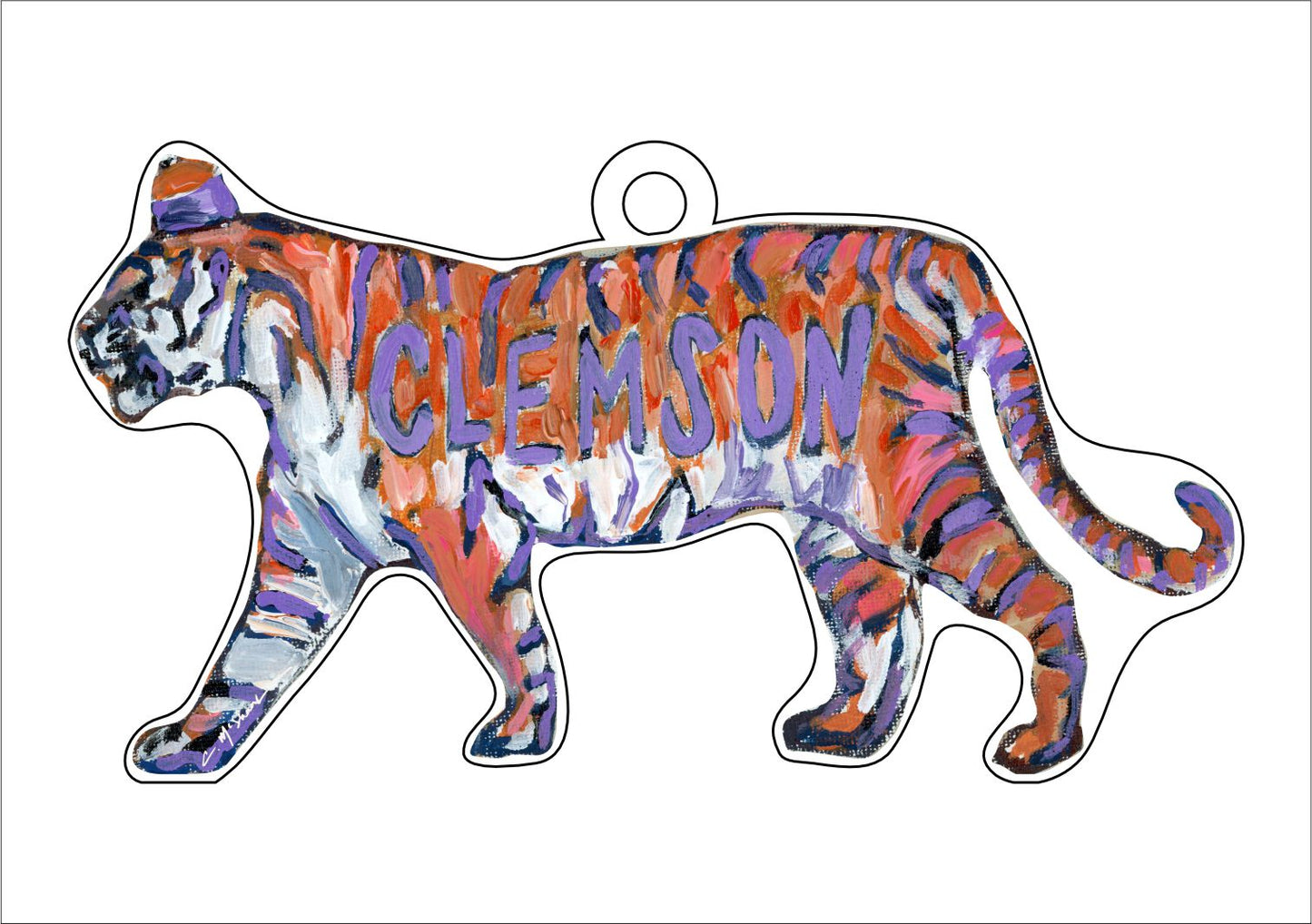 Clemson Tiger Sideprofile | 0.25in. Acrylic Ornament | Case of 25
