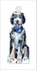Bernedoodle Blue Bandana | 0.25in. Acrylic Ornament | Mix and Match (any 10+)