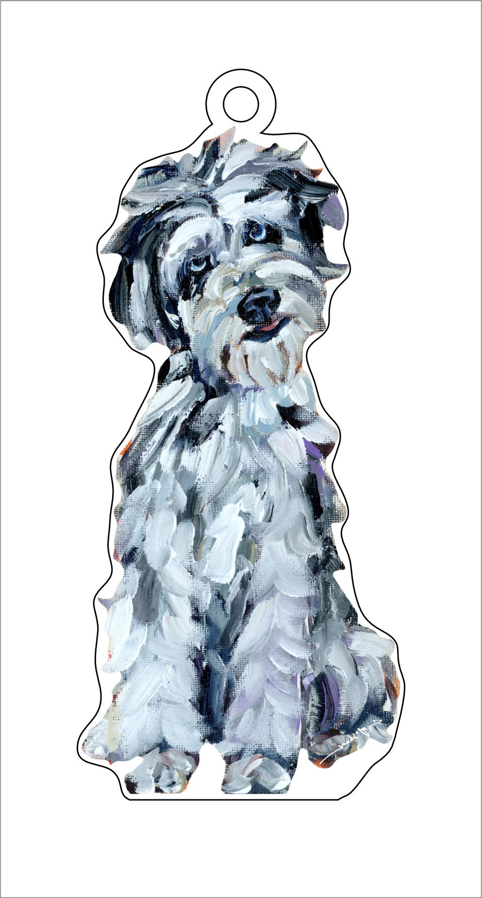 Blue Merle Doodle | 0.25in. Acrylic Ornament | Case of 25