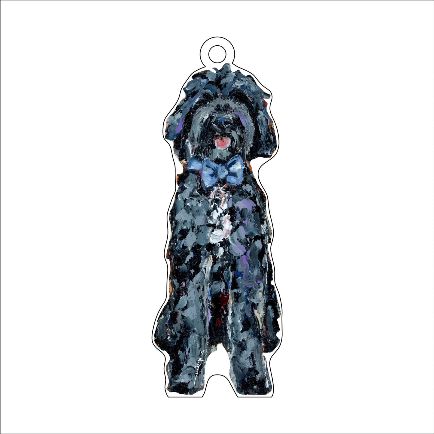 Doodle Black Blue Bow | 0.25in. Acrylic Ornament | Mix and Match (any 10+)
