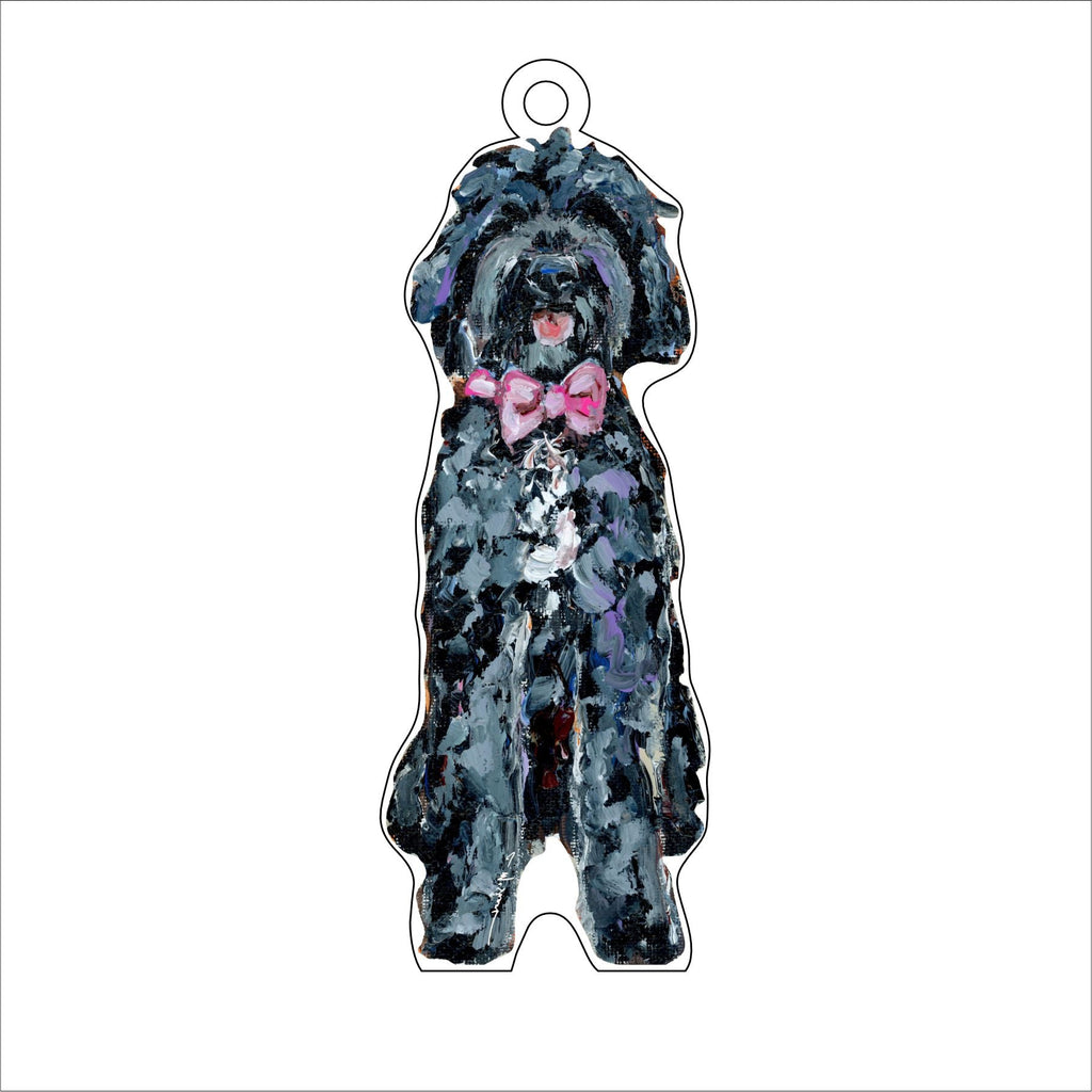 Doodle Black Pink Bow | 0.25in. Acrylic Ornament |  Case of 25