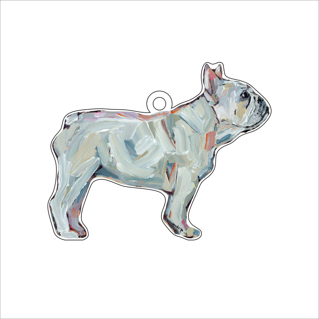 Frenchie White | 0.25in. Acrylic Ornament | Mix and Match (any 10+)