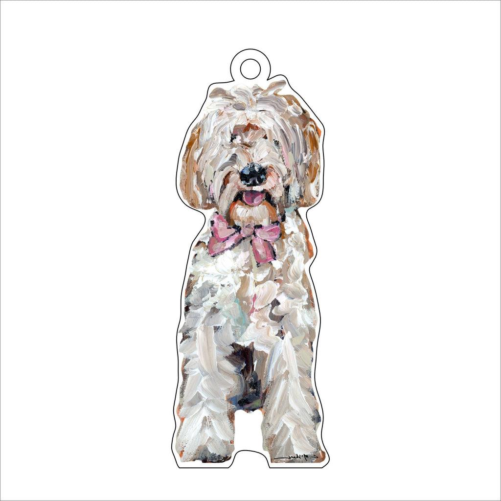 Goldendoodle Pink Bow | 0.25in. Acrylic Ornament |  Case of 25