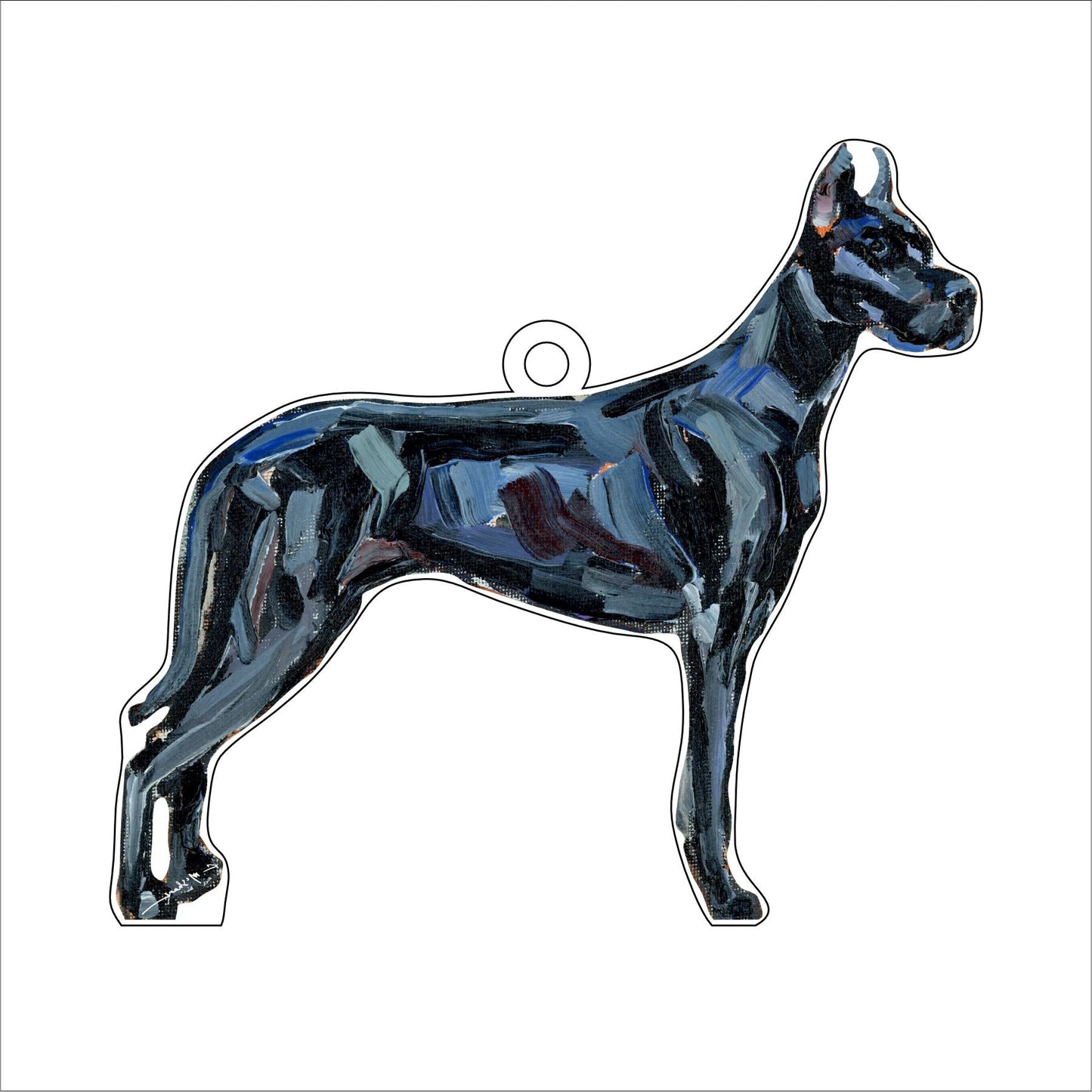 Great Dane Black | 0.25in. Acrylic Ornament | Case of 25