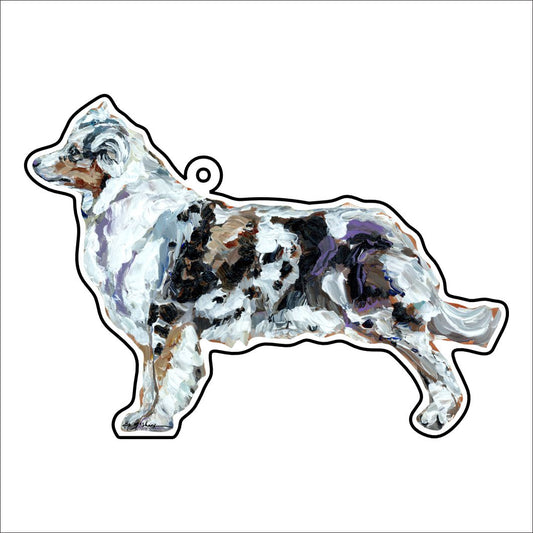CMS-1081-C10 Australian Shepherd Blue Merle Bag Charm | 0.125Acrylic Bag Charm | Case of 10