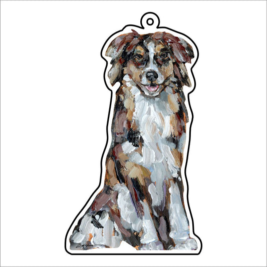 CMS-1082-C10 Australian Shepherd Red Bag Charm | 0.125Acrylic Bag Charm | Case of 10