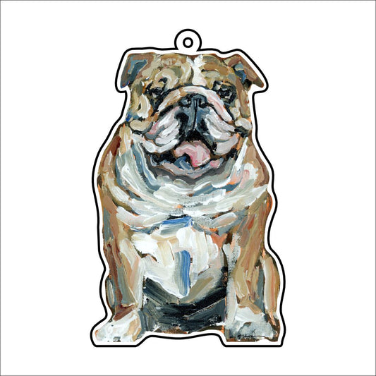 CMS-1100-C10 Bulldog Fawn & White Bag Charm | 0.125Acrylic Bag Charm | Case of 10
