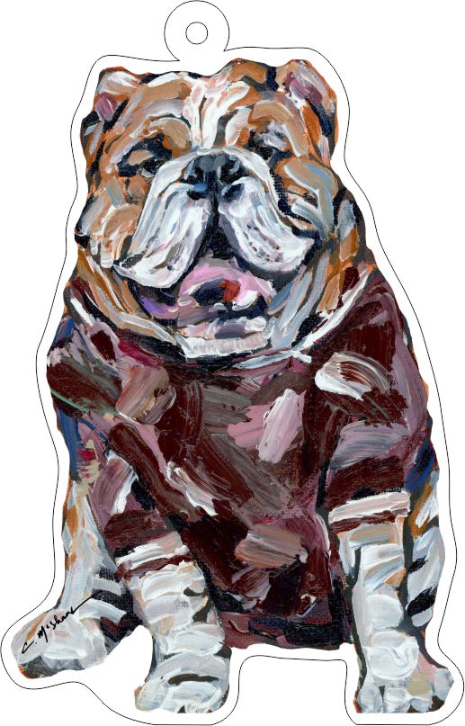 CMS-1101-C10 Bulldog Maroon* Bag Charm | 0.125Acrylic Bag Charm | Case of 10
