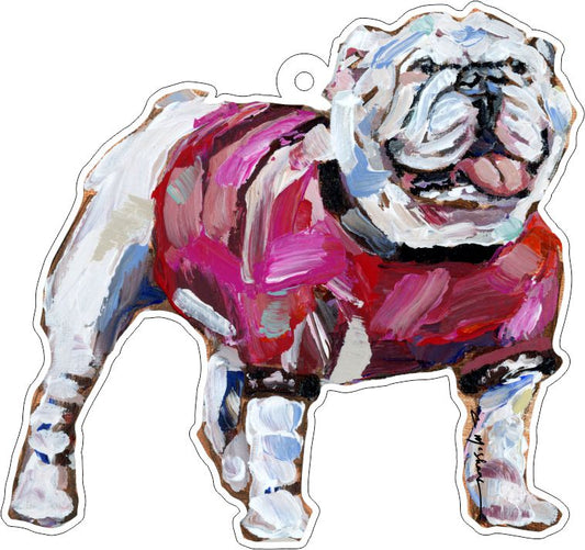 CMS-1102-C10 Bulldog Red Bag Charm | 0.125Acrylic Bag Charm | Case of 10