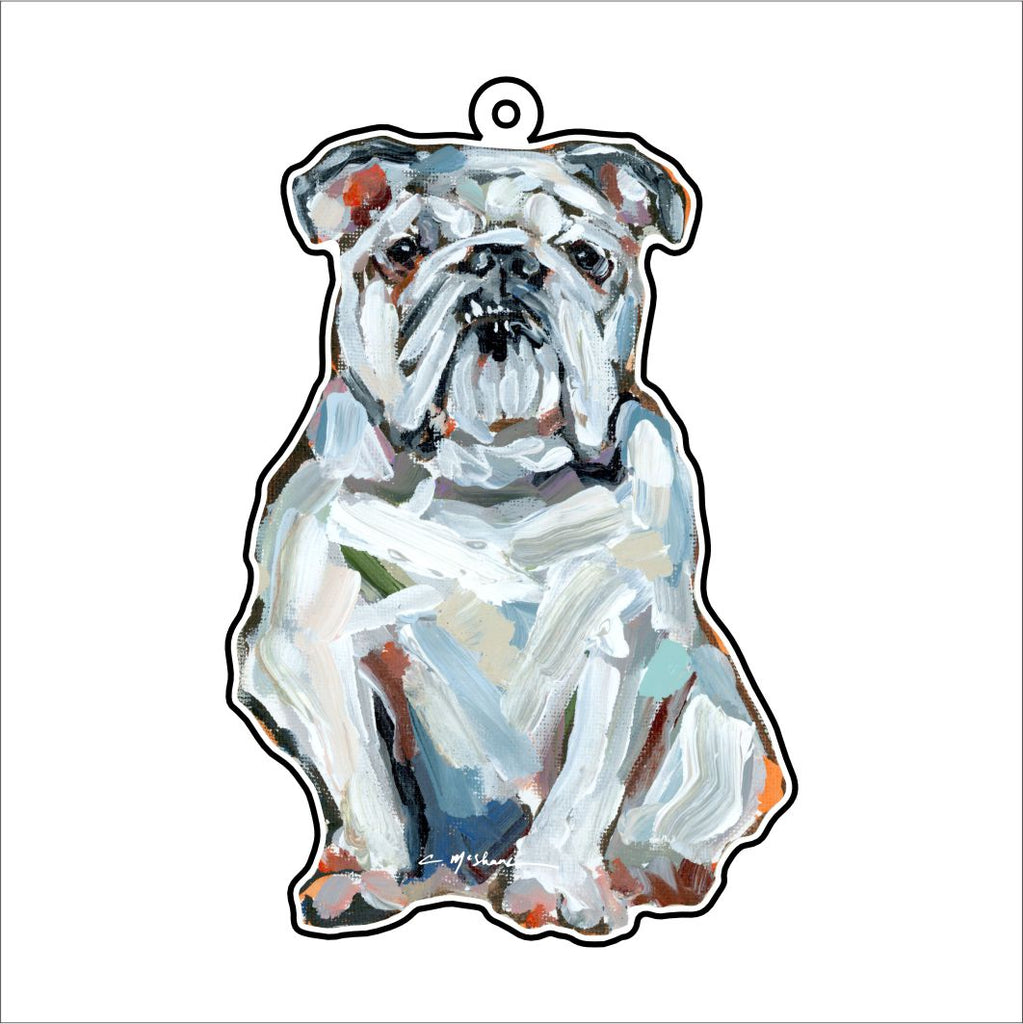 CMS-1103-C10 Bulldog White Bag Charm | 0.125Acrylic Bag Charm | Case of 10