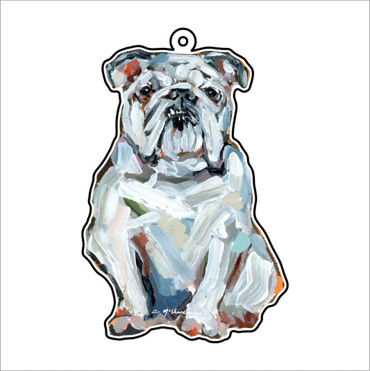 CMS-1103-C10 Bulldog White Bag Charm | 0.125Acrylic Bag Charm | Case of 10