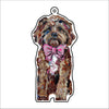 CMS-1112-C10 Cavapoo Red with Pink Bow Bag Charm | 0.125Acrylic Bag Charm | Case of 10