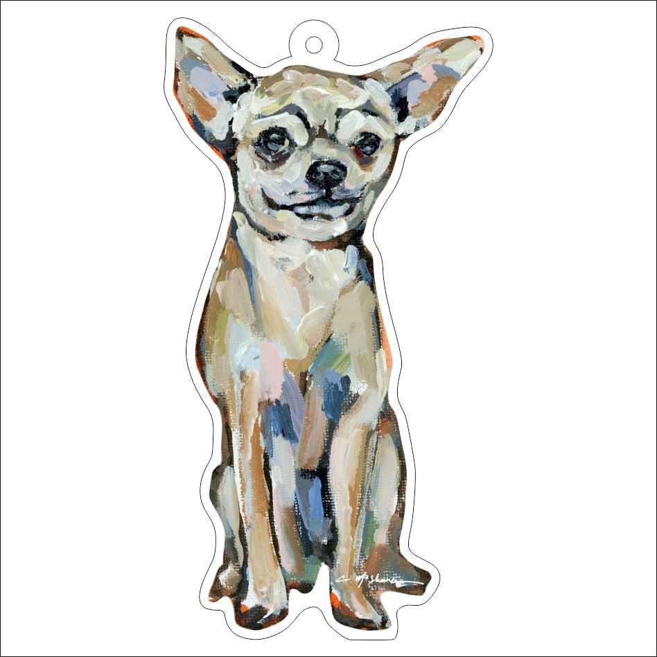 CMS-1114-C10 Chihuahua Light Sitting Bag Charm | 0.125Acrylic Bag Charm | Case of 10