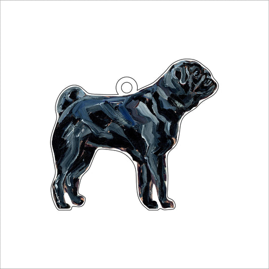 Pug Black | 0.25in. Acrylic Ornament | Case of 25