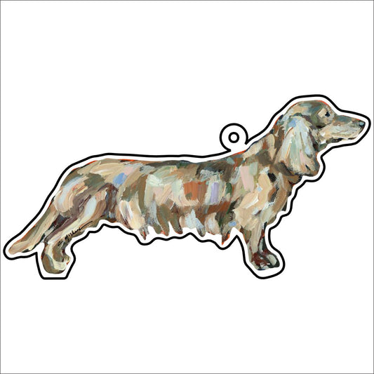 CMS-1121-C10 Dachshund Blonde Long-Haired Bag Charm | 0.125Acrylic Bag Charm | Case of 10