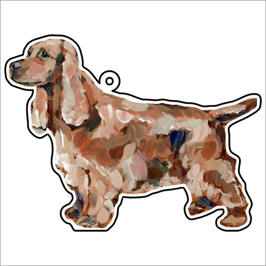CMS-1129-C10 English Cocker Spaniel (Golden/Red) Bag Charm | 0.125Acrylic Bag Charm | Case of 10