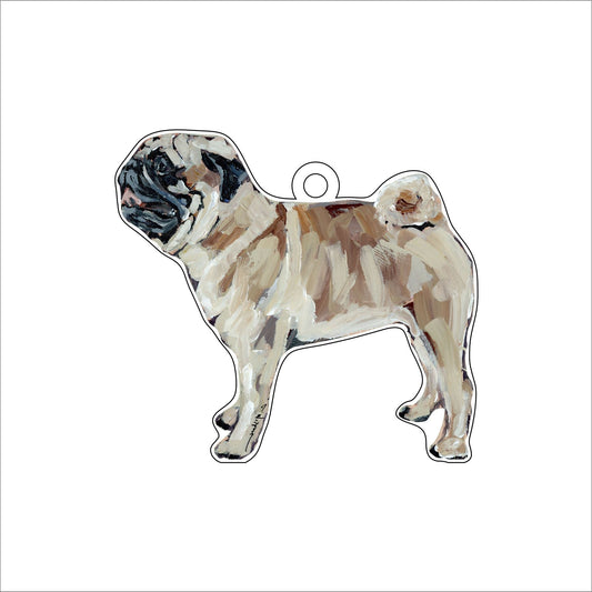 Pug Fawn | 0.25in. Acrylic Ornament | Case of 25