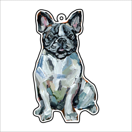 CMS-1135-C10 Frenchie Black & White Bag Charm | 0.125Acrylic Bag Charm | Case of 10