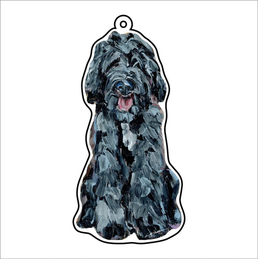 CMS-1148-C10 Goldendoodle Black Shaggy Bag Charm | 0.125Acrylic Bag Charm | Case of 10