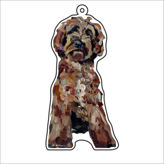 CMS-1155-C10 Goldendoodle Red Bag Charm | 0.125Acrylic Bag Charm | Case of 10