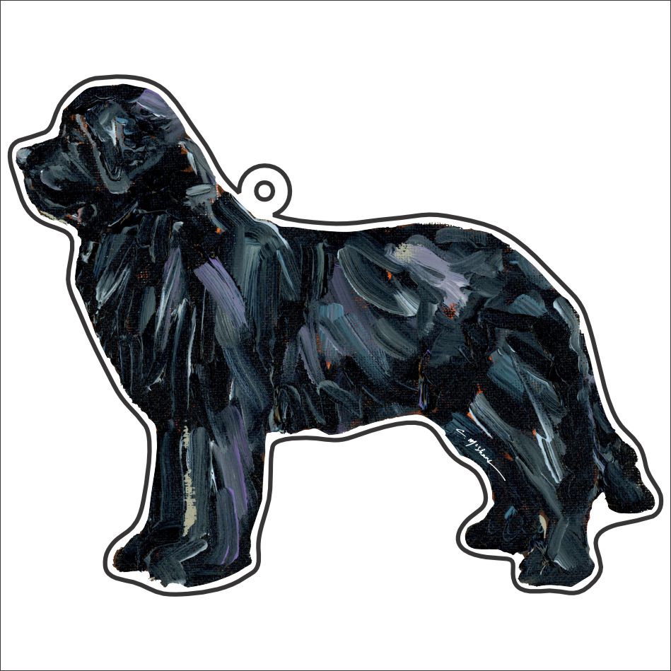 CMS-1171-C10 Newfoundland Black Bag Charm | 0.125Acrylic Bag Charm | Case of 10