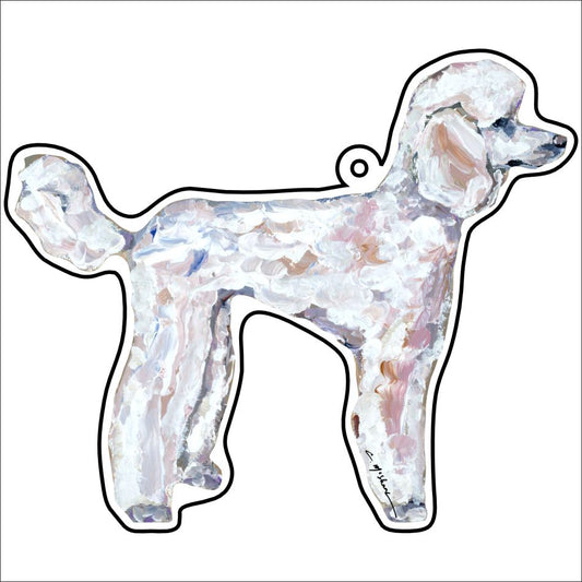 CMS-1179-C10 Poodle White Bag Charm | 0.125Acrylic Bag Charm | Case of 10