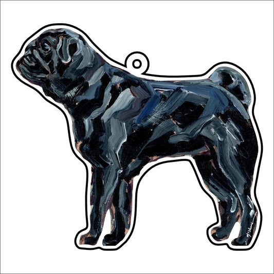 CMS-1180-C10 Pug black Bag Charm | 0.125Acrylic Bag Charm | Case of 10