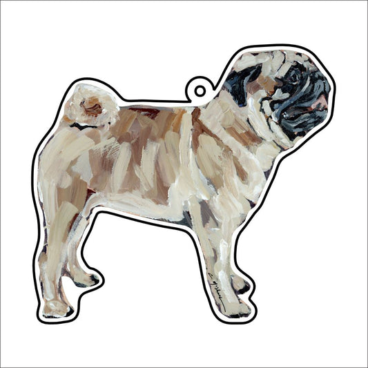 CMS-1181-C10 Pug fawn Bag Charm | 0.125Acrylic Bag Charm | Case of 10