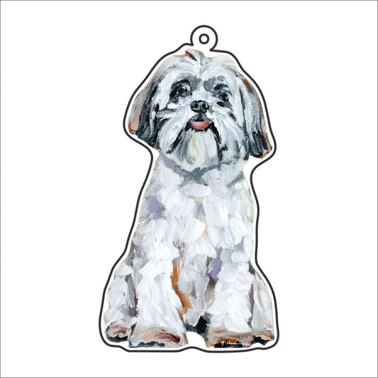 CMS-1192-C10 Shih Tzu White Bag Charm | 0.125Acrylic Bag Charm | Case of 10