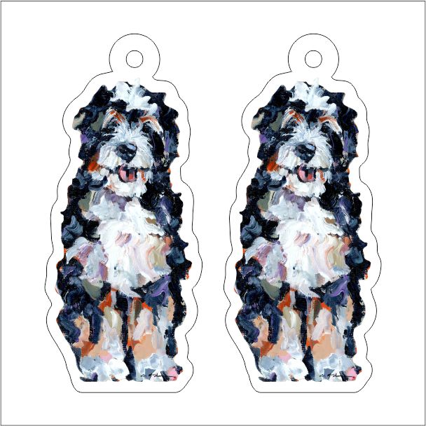 CMS-1211-C10 Bernedoodle Earring Pair | 0.125Acrylic Earring | Case of 10